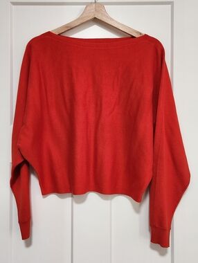 Lauren Ralph Lauren Orange Boat Neck Sweater Womens Large Dolman Sleeve Knit Top